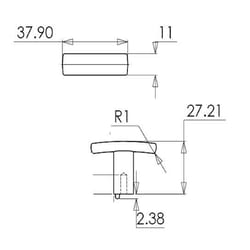 Richelieu Transitional Rectangle Cabinet Knob 1-1/16 in. Matte 1 pk