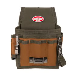 Bucket Boss 6 pocket Polyester Tool Pouch Brown/Green