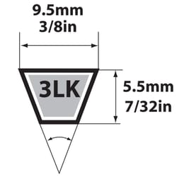 Mitsuboshi Super KB Standard V-Belt 0.38 in. W X 45 in. L For Walk-Behind Mower