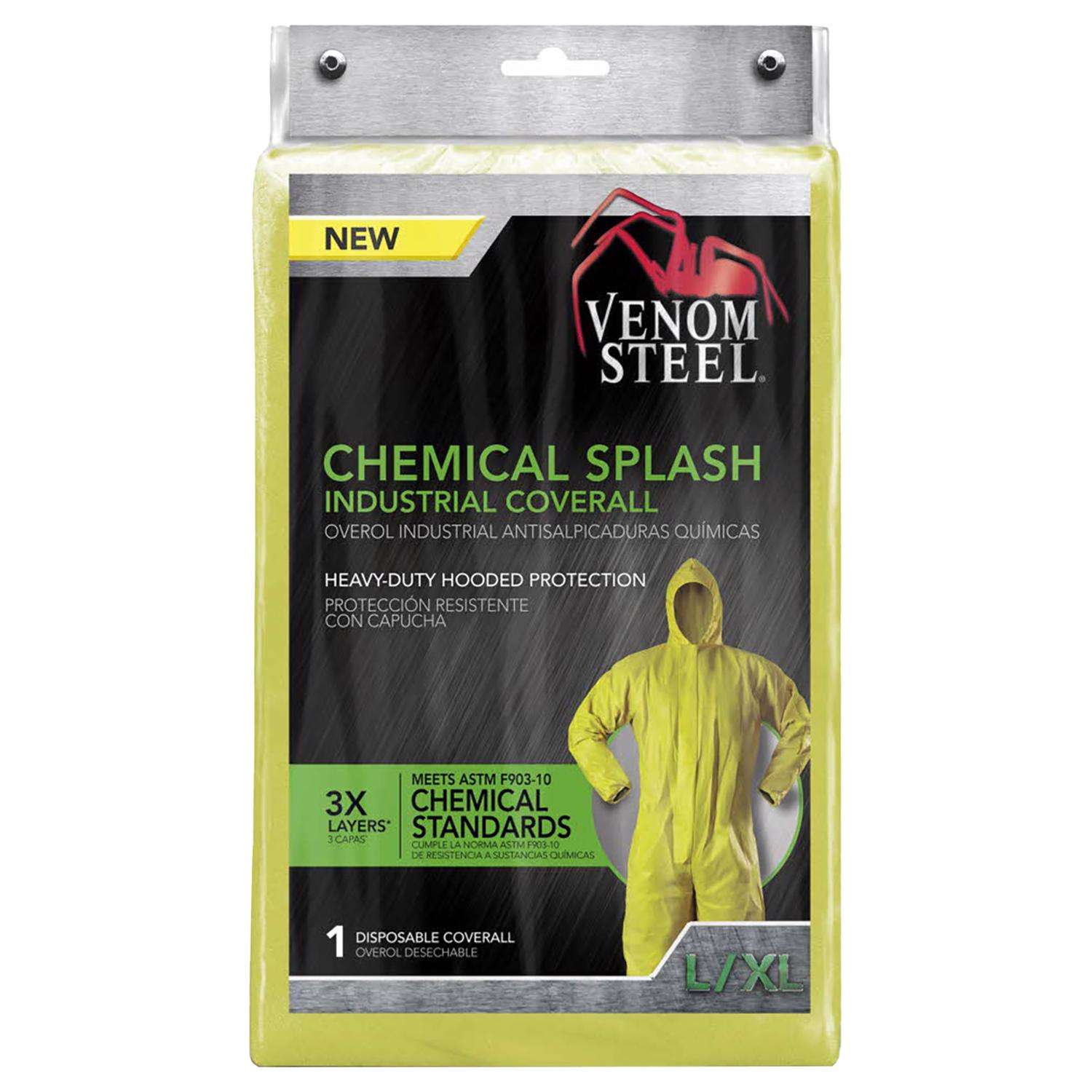 Venom Steel Unisex Microporous Bi-Laminate Coveralls Yellow L/XL 1 pk