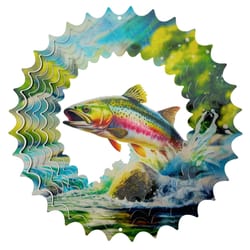 Spinfinity Designs Multi-color Stainless Steel 12 in. Trout Large Outdoor Spinner