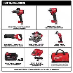 Milwaukee M18 FUEL Cordless Brushless 5 Tool Combo Kit