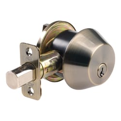 Ace Antique Brass Chrome Single Cylinder Deadbolt