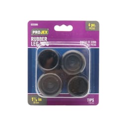 Projex Rubber Leg Tip Black Round 1-1/8 in. W 4 pk