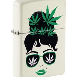 Zippo White Cannabis Lighter 1 pk
