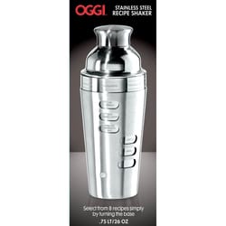 OGGI 23 oz Silver Stainless Steel Cocktail Shaker