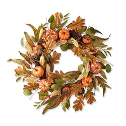 Glitzhome 24 in. Pumpkin Leaf Floral Wreath