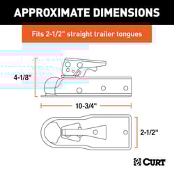 CURT 3500 lb. cap. 2 in. Straight-Tongue Coupler