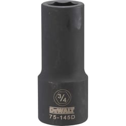 Dewalt 3/4 in. X 3/4 in. drive SAE 6 Point Deep Impact Socket 1 pc