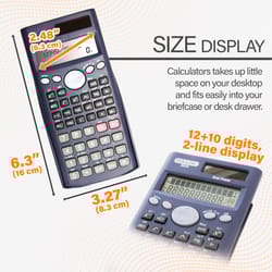 Bazic Products Black 12 digit Solar Powered Scientific Calculator
