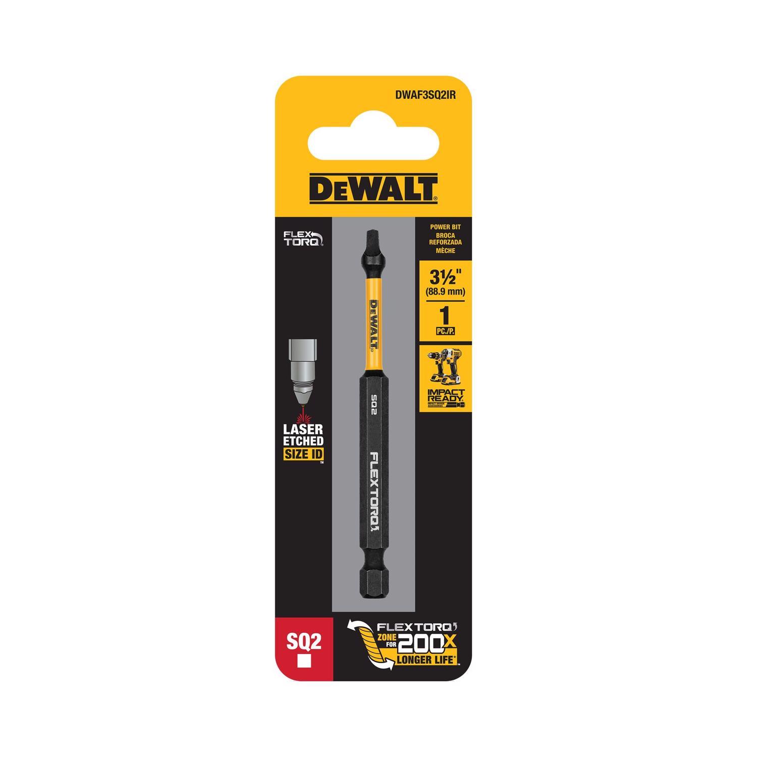 Photos - Drill Bit DeWALT FlexTorq Square #2 X 3-1/2 in. L Screwdriver Bit Steel 1 pc DWAF3SQ 