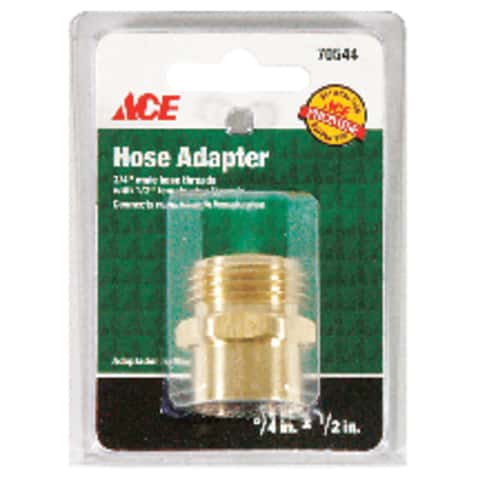 Ace 3/4 in. MHT x 1/2 in. FPT in. Brass Threaded Male/Female Hose Adapter -  Ace Hardware
