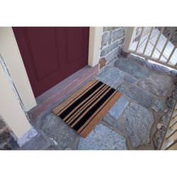 Entryways 30 in. W X 18 in. L Black/Natural Bold Stripes Coir Door Mat