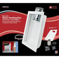 Deflect-O 4.25 in. L X 4 in. D Silver/White Aluminum Dryer Venting Box