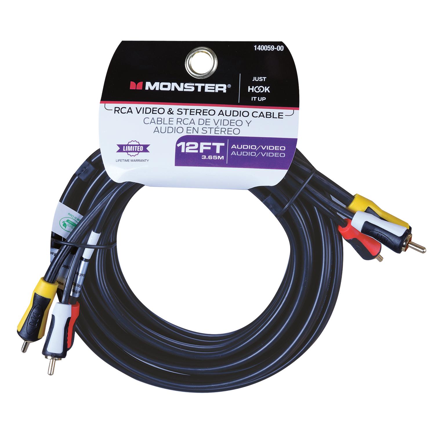 UPC 050644622922 product image for Monster Cable Just Hook It Up 12 ft. L Video & Stereo Audio Cable RCA | upcitemdb.com