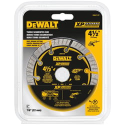 DeWalt XP Extended Performance 4-1/2 in. D X 7/8 in. Diamond Turbo Segmented Cut-Off Blade 1 pc