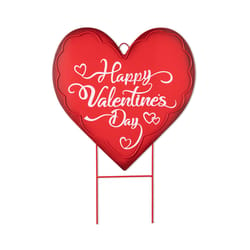 Glitzhome Happy Valentine's Day Yard Stake Metal 1 pk