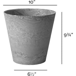 Novelty Artstone 9.75 in. H X 10 in. D Resin/Stone Powder Napa Planter Gray