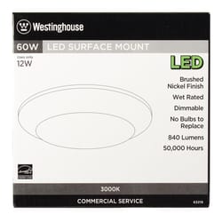 Westinghouse Brushed Nickel Metallic 3.9 in. W Steel LED Recessed Light Fixture 12 W