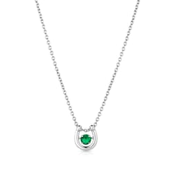 Montana Silversmiths Women's Dancing Horseshoe Green Necklace