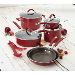 Rachael Ray Aluminum Cookware Set Red