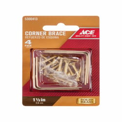 Ace 1-1/2 in. H X 2.75 in. W X 1-1/2 in. D Brass Inside Corner Brace