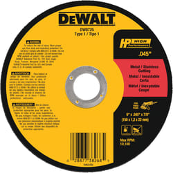 DeWalt High Performance 6 in. D X 7/8 in. Aluminum Oxide Cut-Off Wheel 1 pc