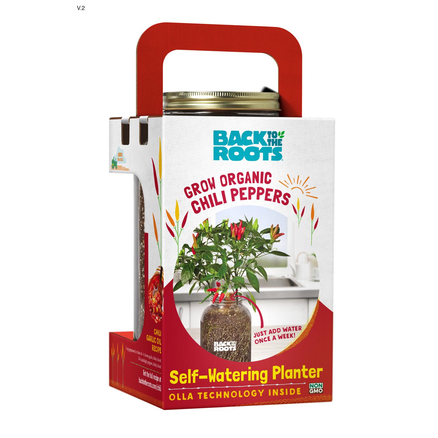 Photos - Garden & Outdoor Decoration Back to the Roots Self-Watering Planter Chili Peppers Grow Kit 1 pk 25200