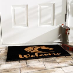 Home & More 1.42 W X 2.42 L Black Stallion Welcome Coir Door Mat