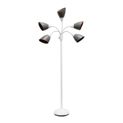 Simple Designs 67 in. Gray/White Floor Lamp