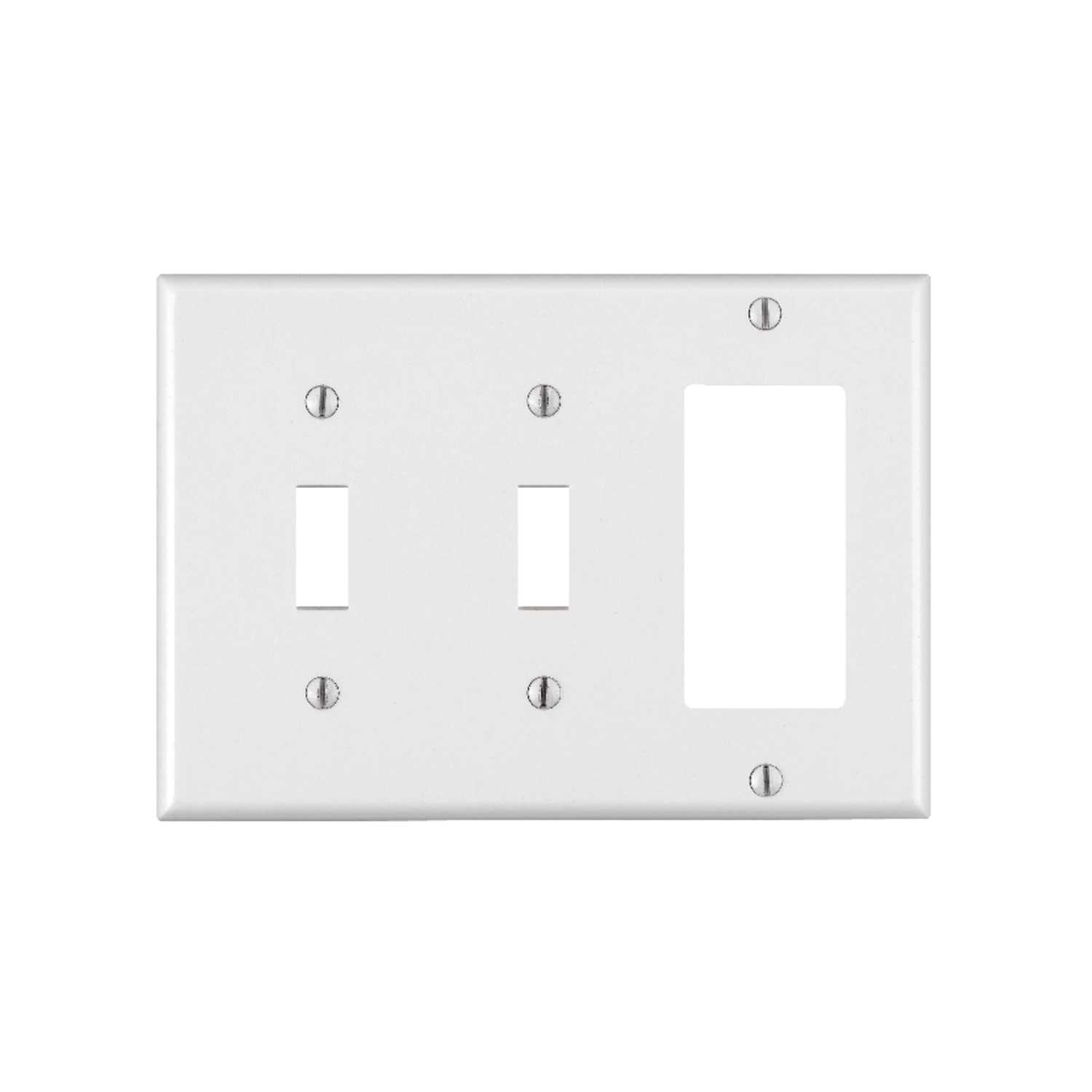 Leviton White 3 gang Plastic GFCI/Rocker/Toggle Wall Plate 1 pk Ace