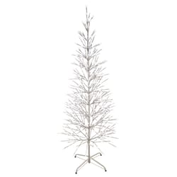 Holiday Bright Lights LED Pure White Lighted Birch Tree 78 in. Yard Decor