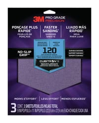 3M Pro Grade Precision 11 in. L X 9 in. W 120 Grit Ceramic Sanding Sheet 3 pk