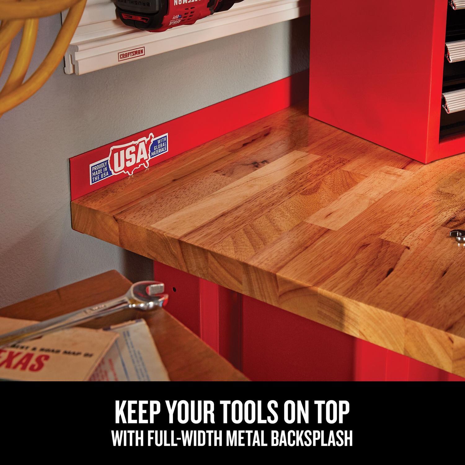 Craftsman 24 In. L X 6 Ft. W X 41.25 In. H Workbench With Butcher Block ...