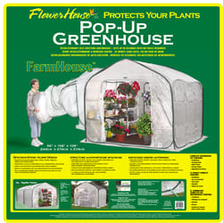 FlowerHouse FarmHouse Gray 108 in. W X 108 in. D X 96 in. H Pop-Up Greenhouse