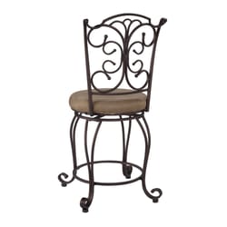 Linon Home Decor Brown Polyester Swivel Barstool 24 in.