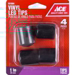 Ace Vinyl Leg Tip Black Round 1 in. W 1 pk