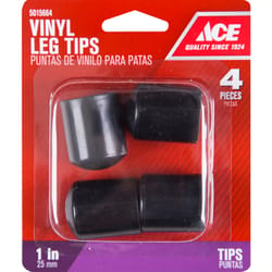 Ace Vinyl Leg Tip Black Round 1 in. W 1 pk