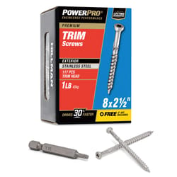 HILLMAN Power Pro No. 8 X 2-1/2 in. L Star Coarse Trim Screws 117 pk