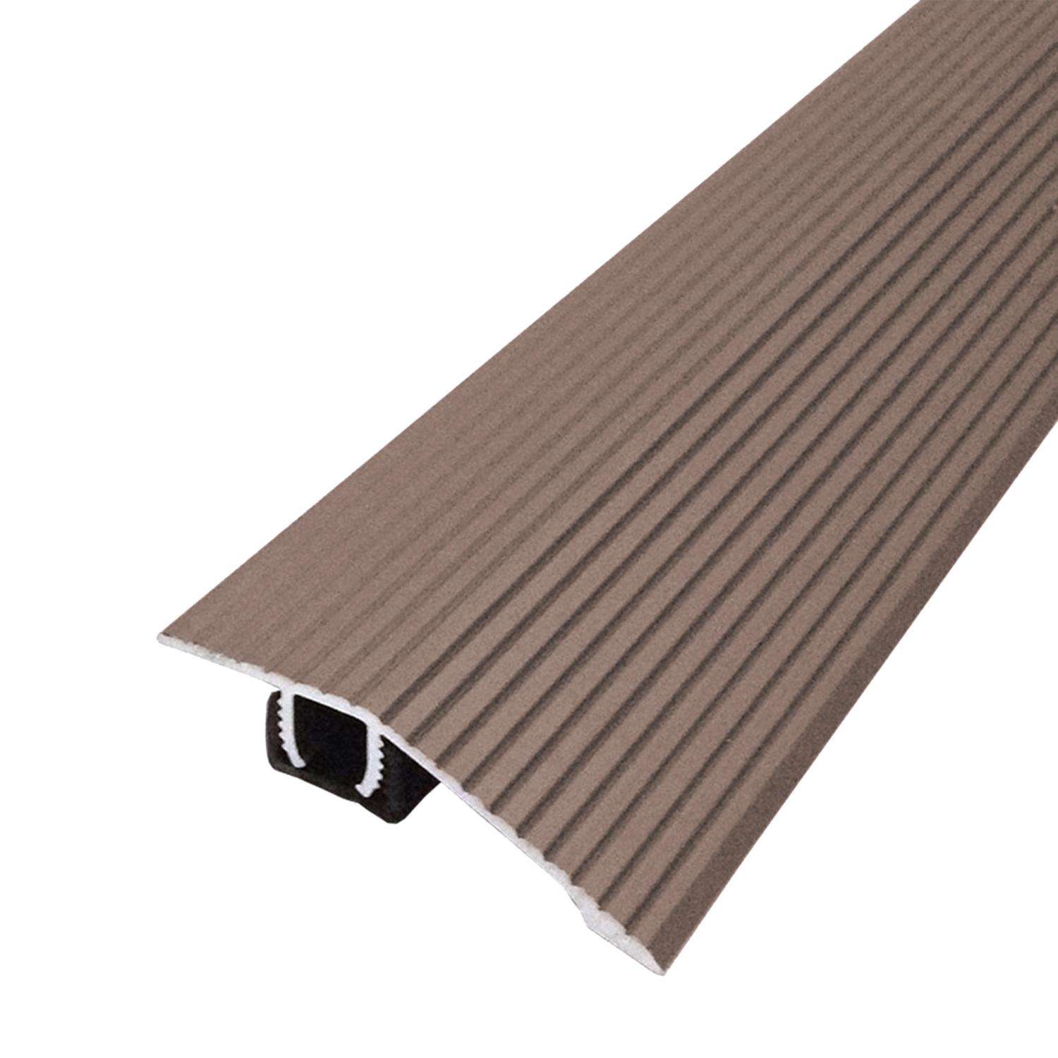 M-D Cinch 1/2 in. H X 36 in. L Prefinished Brown Aluminum Reducer Transition Strip M-D Cinch 1/2 in. H X 36 in. L Prefinished Brown Aluminum Reducer Transition Strip