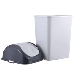 Superio Brand 35 L White Plastic Slim Swing Trash Can