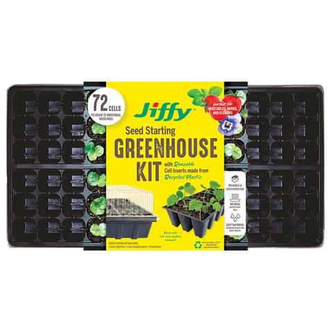 Jiffy Greenhouse 72 Cells 11 in. W X 22 in. L Seed Starting Kit 1 pk ...