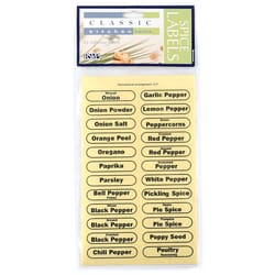 RSVP International Endurance Clear/Black Plastic Spice Labels