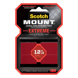 3M Scotch-Mount Double Sided 1 in. W X 3 in. L Mounting Strips Black