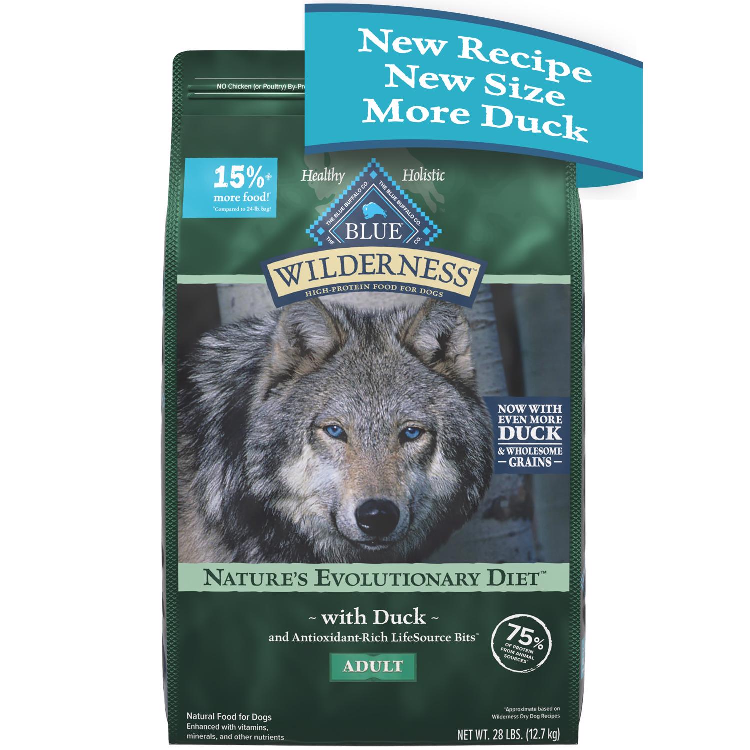 Photos - Other interior and decor Blue Buffalo Wilderness Adult Duck Dry Dog Food Grain Free 28 lb 597197 