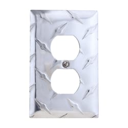 Amerelle Diamond Magnesium 1 gang Stamped Aluminum Duplex Wall Plate 1 pk