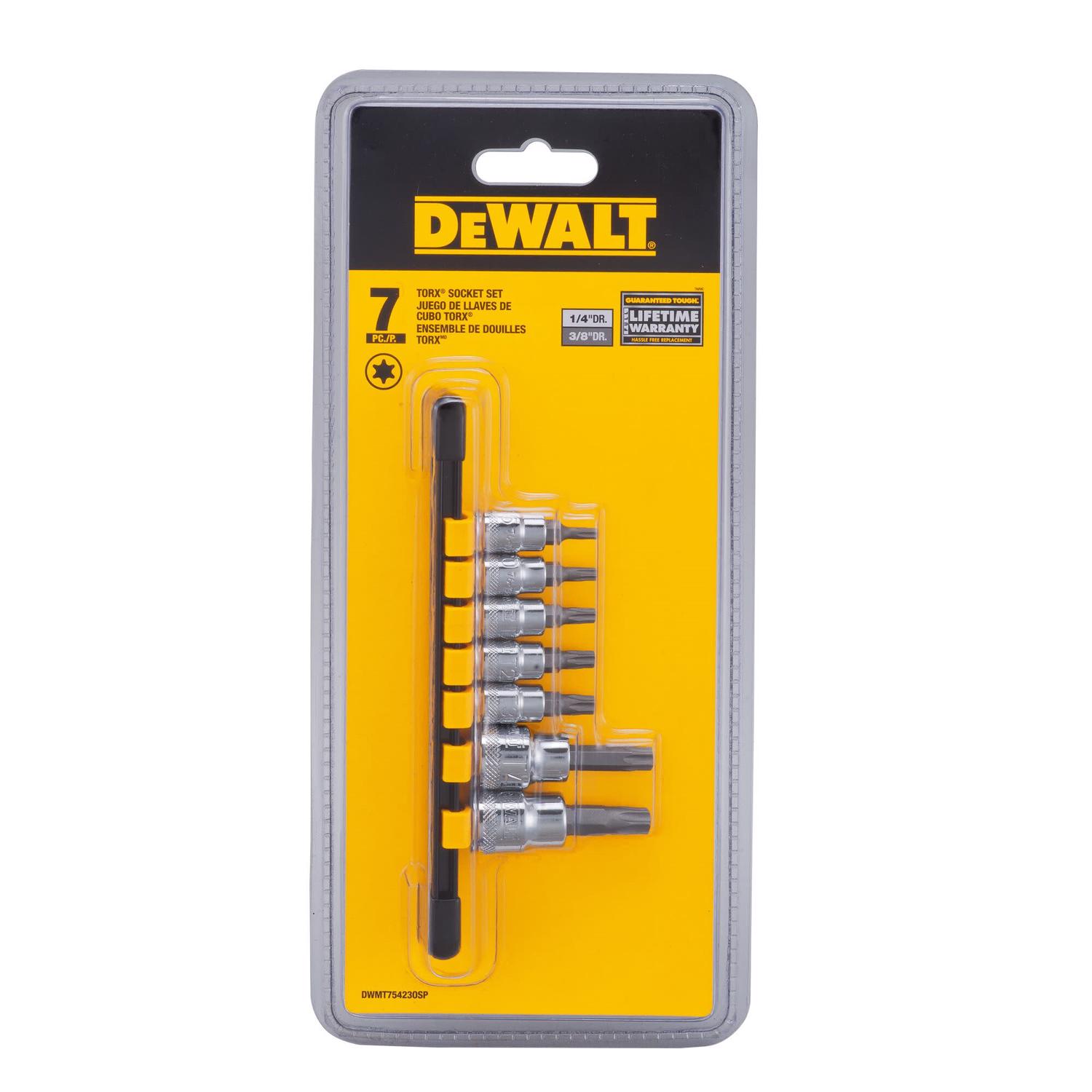 DeWalt 1/4 and 3/8 in. drive Torx Bit Socket Set 7 pc