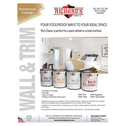 Richard's Paint Rich Classic Satin Deep Base Interior/Exterior Paint Exterior and Interior 1 qt