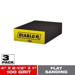 Diablo 4 in. L X 2-1/2 in. W X 1 in. 100 Grit Fine Flat Surface Sanding Sponge