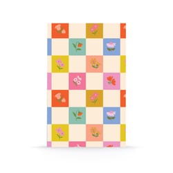 Denik 5 in. W X 8 in. L Sewn Bound Multicolored Petals and Checkers Notebook